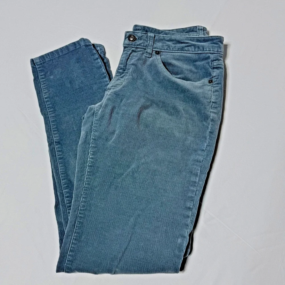 Patagonia Organic Cotton Slim Low Rise Corduroy Pants Teal‎ Green Women's 28X32